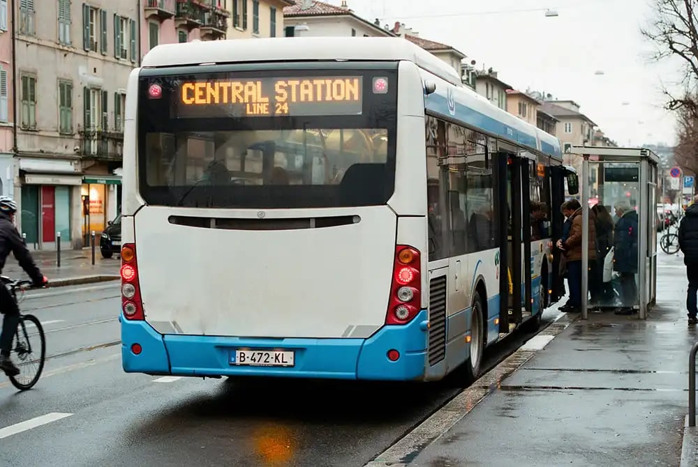 Visor de destino do ônibus – Retrovisor