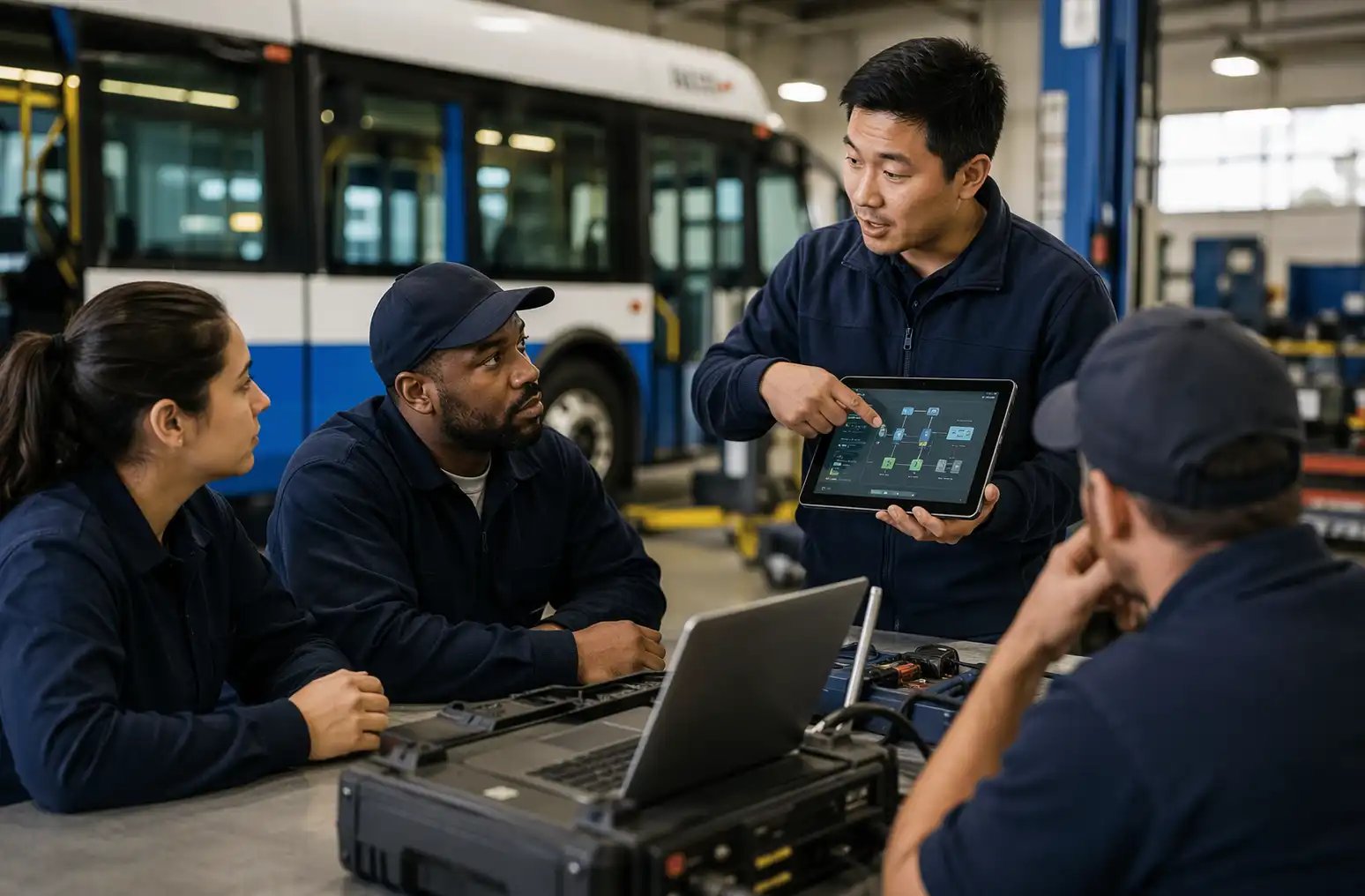 Treinamento presencial para soluções de ônibus